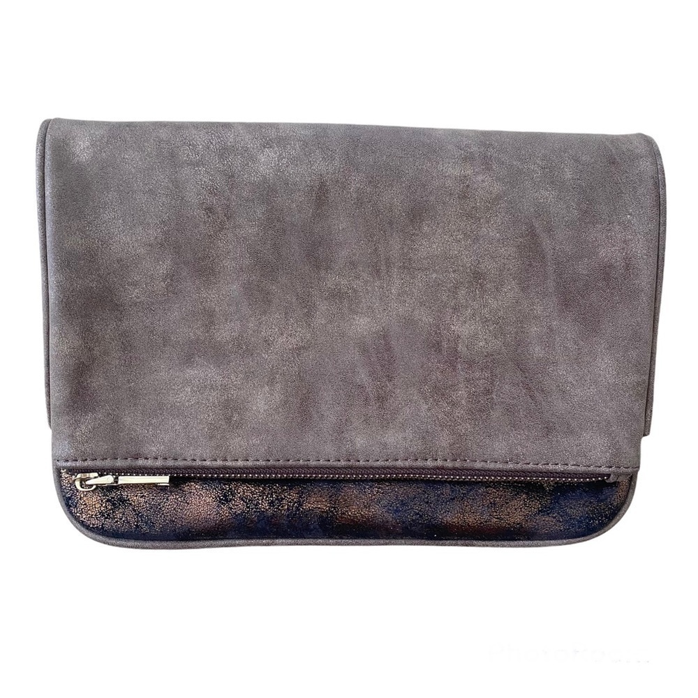 Fold Over Metallic Clutch Bag